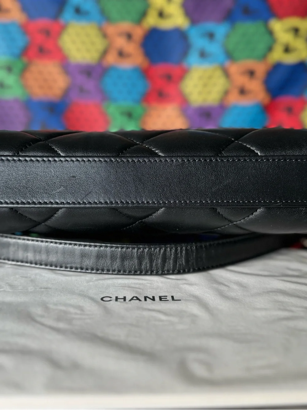 CHANEL Black Quilted Crossbody with Gold Hardware